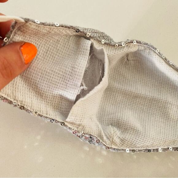 Unicorn Zebra Camo Sequin Fabric Cloth Adjustable Elastic Face Covering Mask s/3 - Picture 6 of 6